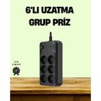 Midas Toptan Home 2500W Güçlü 6’lı Priz USB ve Type-C Çıkışlı Termal Korumalı - Çok Renkli