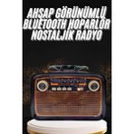 Midas Toptan Home Nostaljik Görünümlü Ahşap Radyo Tf Sd USB Girişli LED Fener Işıklı - Çok Renkli
