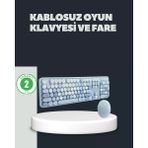 Midas Toptan Home Retro Daktilo Stilli Kablosuz Klavye Mouse Seti – Sessiz ve Şık - Çok Renkli
