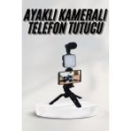Midas Toptan Home Telefon Tutucu LED Işıklı Kumandalı Mikrofon Telefon Vlog Video Kayıt - Çok Renkli
