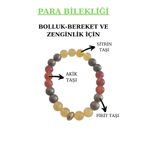 Midas Yıldızı Para Bereket Ve Zenginlik Doğal Taş Tılsım Bilekliği Pirit, Sitrin, Akik Taşı Doğal Taş Bileklik Paramod2