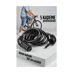 MidasTech Şifreli Bisiklet Kilidi 16 mm Kalınlık 160 cm Scooter Motosiklet Kilidi - Çelik Kablo 722480 Mid