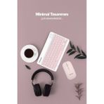 Midcom Sr-K2 Bluetooth Kablosuz Klavye & Mouse Tablet / Telefon / Televizyon / Bilgisayar Uyumlu - Pembe