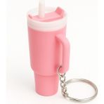 Middles&niddles Collection Pembe Termos Bardak Anahtarlık – Mini Kupa Şeklinde Sevimli Anahtarlık, Çanta ve Anahtar