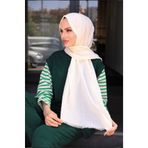Mides scarf Bambu Siyah Renk Şal-beyaz