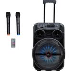Midex 280 Watt Portatif Taşınabilir Karaoke Eğlence Mikrofonlu Ses Sistemi MXR-280 (Bluetooth Kayıt USB Şarjlı) - Siyah