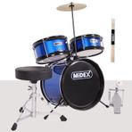 Midex CD300X-BL Akustik Çocuk Baterisi Davulu Seti 5-14 Yaş İçin Full Set
