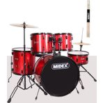 Midex CD900X-RD 22'' 22B-13T-12T-16F-14S 5 Parça Yetişkin Akustik Bateri Davul Seti