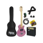 Midex CEG-34PK 5-8 Yaş Çocuklar İçin Amfili Full 1/2 34 İnç Elektro Gitar Seti Pembe