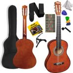 Midex CG-36BRW Kaliteli 36 Inç 3/4 Juniur Çocuk Gitarı 8-12 Yaş Arası (Çanta Askı Capo Nota Sticker Pena Metod) - Kahverengi