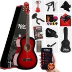 Midex CG-36RD-PAK Kaliteli 36 İnç 3/4 Juniur Çocuk Gitarı 8-12 Yaş Arası (Çanta Capo Askı Nota Sticker Pena Metod) - Kırmızı