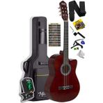 Midex CG-390BR-XBAG Klasik Gitar 4/4 Sap Ayarlı Kesik Kasa (Çanta Tuner Askı Capo Metod Pena)