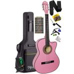 Midex Cg-390Pk-Xbag Pembe Renk Klasik Gitar 4/4 Sap Ayarlı Kesik Kasa (Çanta Tuner Askı Capo Metod Pena)