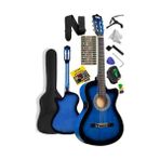 Midex CG-395BL Mavi Klasik Gitar 4/4 Kesik Kasa Full Set (Çanta Askı Tuner Metod Pena)