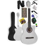 Midex CG-395WH Beyaz Renk Kesik Klasik Gitar 4/4 Yetişkin Boy Sap Ayarlı Full Set