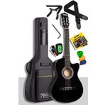 Midex CG390BK-XBAG Siyah 4/4 Sap Ayarlı Kesik Kasa Full Set Klasik Gitar