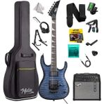 Midex CRADE-50AMP Blue Rosewood Super Strat Kasa Hh Yüksek Kaliteli 50W Amfili Elektro Gitar Seti - Mavi