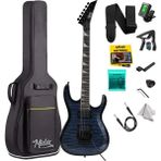 Midex Crade Blue Rosewood Klavye Super Strat Kasa Hh Yüksek Kaliteli Elektro Gitar - Mavi