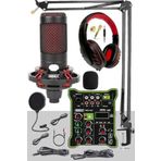 Midex CXN-30 Functional Paket-3 Stüdyo Mikrofon Ses Kartlı Mikser Kulaklık Stand