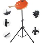 Midex DD-1080-PAK Bateri Davul Çalışma Pedi Seti 8 Inç Drum Practice Pad - Turuncu - Siyah
