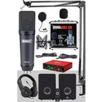 Midex Exclusive Paket-5 Monitör-Mikrofon-Ses Kartı ve Kulaklık Stüdyo Ekipmanları Seti
