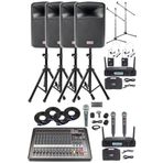 Midex Extreme Paket-4 Mixer Hoparlör Mikrofon Full Ses Sistemi Seti