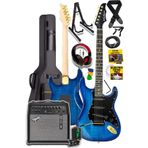Midex GLC-40BL-50AMP Elektro Gitar Seti 50 WATT Şarjlı BT Amfi Kulaklık ve Full SET