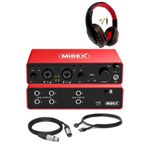 Midex GLX-900HD PRO Üst Segment Usb Stüdyo Ses Kartı 4 Giriş 4 Çıkış (Kulaklık ve Kablo)