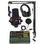 Midex GMX-1 Platinium Head Set Condenser Mikrofon Ses Kartı Kulaklık Canlı Yayın Paketi
