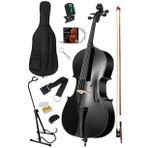Midex GT-124BK-PAK Profesyonel Üst Kalite Siyah Çello Viyolonsel Full Set