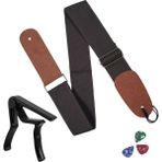 Midex Hg20c Kahve Renk Gitar Omuz Askisi Metal Siyah Capo Pena Paketi