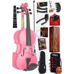 Midex HGA44PİNK-PAK Pembe 4/4 Tam Boy Keman Seti (Yastık Susturucu Çanta Yay Reçine)