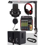 Midex Impressive Paket-2 Monitör Mikrofon Mikser Kulaklıklı Stüdyo Ekipmanları Kayıt Seti