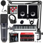 Midex Impressive Paket-6 Studyo Ekipmanlari Seti (Monitor Mikrofon Ses Karti Kulaklik Midi Klavye Pad Controller)