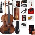 Midex LMA-644-PAK Profesyonel Keman 4/4 Tam Boy (Yastık Susturucu Yedek Tel Çanta Yay Reçine) - Kahverengi