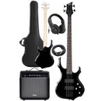Midex MBG-410BK-25AMP 4 Telli Bas Gitar ve 25W Amfi Gigbag Kulaklık Set