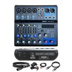 Midex Mdx-06Fxu Stüdyo Kayıt İçin 6 Kanal Ses Kartlı +48V Phantomlu Ses Mikseri