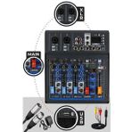 Midex MDX-45S Ses Mikseri Stüdyo Kayıt İçin 4 Kanal Ses Kartlı +48V Phantomlu Kayıt Mikseri