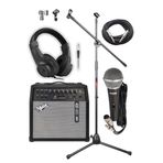 Midex MGA-50 Pak 50 W USB Bluetooth Şarjlı 4 Girişli Mikrofon Kulaklık Stand Kablo Elektro Gitar Amfisi