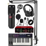 Midex Midi Paket-1 Stüdyo Ekipmanları Seti Ses Kartı Midi Klavye Mikrofon Kulaklık