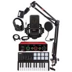 Midex Midi Paket-2 Stüdyo Ekipmanları Seti Ses Kartı Midi Klavye Mikrofon Kulaklık