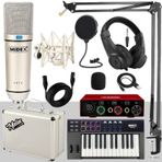 Midex Midi Paket-3 Stüdyo Ekipmanları Seti Ses Kartı Midi Klavye Mikrofon Kulaklık