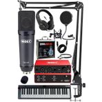 Midex Midi Paket-6 Stüdyo Ekipmanları Seti Ses Kartı Midi Klavye Mikrofon Kulaklık