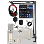 Midex Mix Paket-4 Stüdyo Podcast Kayıt Ekipman Seti CX1 Mikrofon Mdx-06fxu Mixer