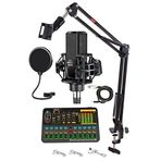 Midex Mx-2020 Platinium Set Efektli Ses Kartı Mikrofon Stand Kayıt Canlı Yayın Seti