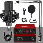 Midex Mx2020-Glx-500 Pro Midex Ses Kartı ve Condenser Mikrofon Stand Filtre Set