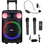 Midex MXR-1300HX 1300W Güç Kapasiteli Taşınabilir Ses Sistemi 3 Mikrofon ile FM Radyolu - Siyah