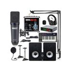 Midex Private Paket-7 Monitör-Mikrofon-Ses Kartı-Kulaklık ve Midi Klavye Stüdyo Ekipmanları Seti