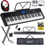 Midex PS-5200BK-HS Pro Org 61 LED Işıklı Tuş Hassasiyetli Bluetooth Midi Kulaklık Stand - Siyah