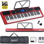 Midex PS-5200RD Pro Org 61 LED Işıklı Tuş Hassasiyetli Bluetooth Midi - Kırmızı